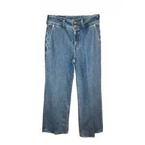 J. Crew Slim Wide Leg High Rise Jean With Stacked Buttons Size 25 Elaine Wash